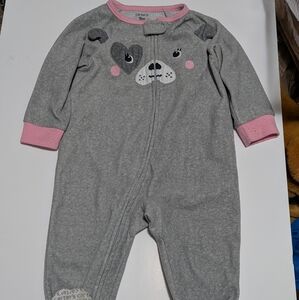 Carter's Gray One Piece with Pink Accents